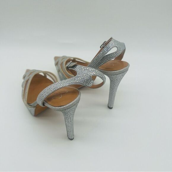 JESSICA SIMPSON | Oluina Rhinestone Platform Pump | Silver/Clear | Size 5.5 - Picture 8 of 10